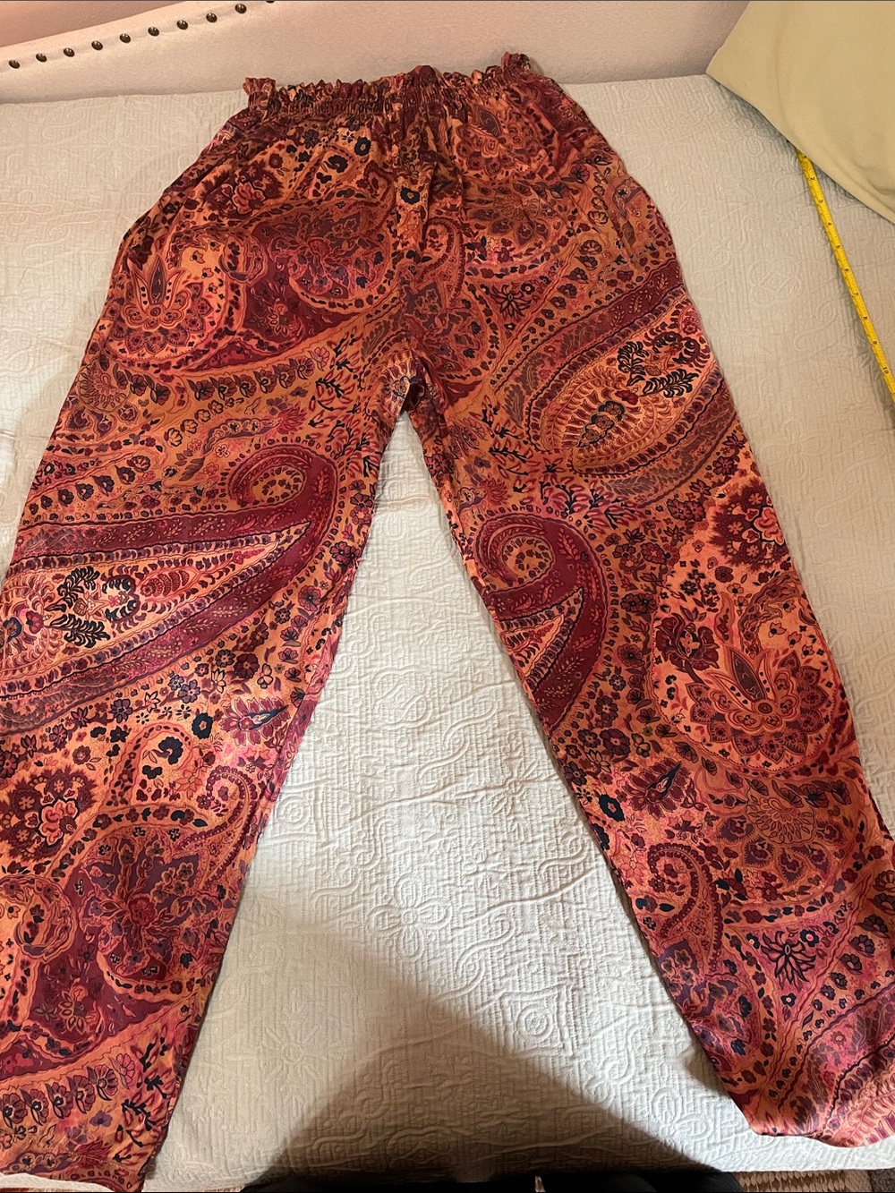 Victoria's Secret Paisley Joggers in Orange and Burgundy Tones